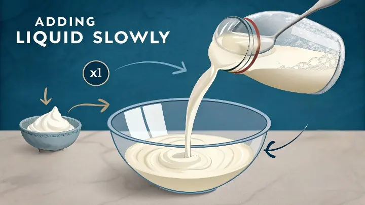 Add Liquid milk Slowly