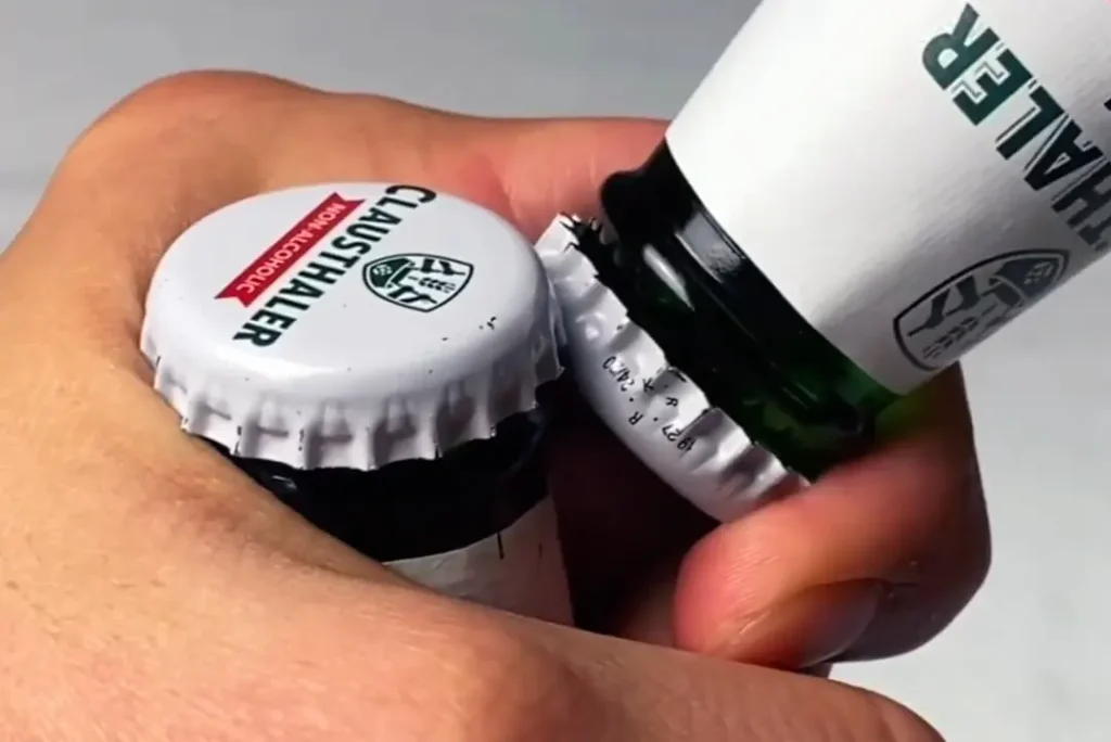Use Another Bottle (The Bottle-on-Bottle Trick) to open bottle 