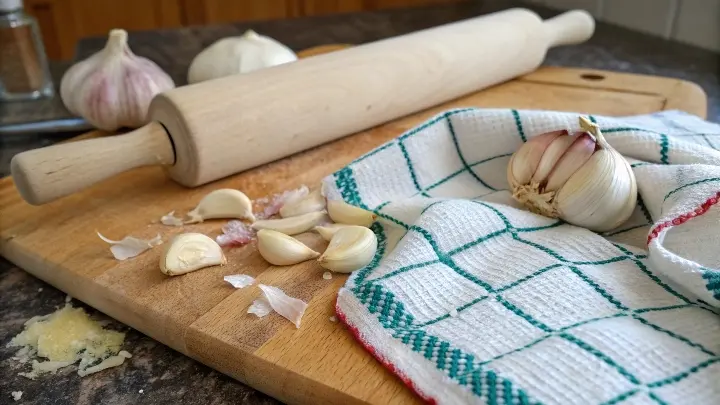 How to Peel Garlic with a Rolling Pin