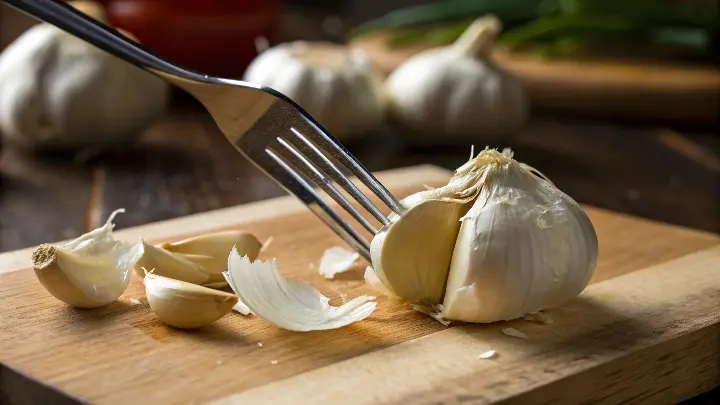 How to Peel Garlic Using a Fork