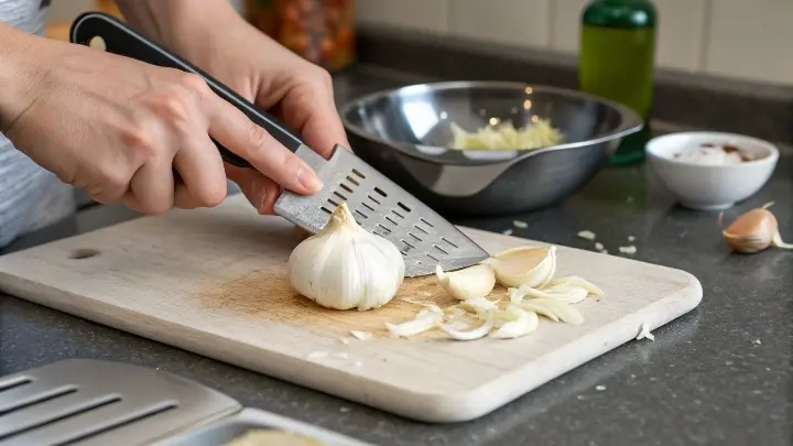 How to Peel Garlic Using a Rubber Spatula